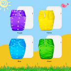 Solid Colors Cloth Diaper Packs With Large White insert Insert (Pack of 4)