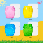 Solid Colors Cloth Diaper Packs With Large White insert Insert (Pack of 4)