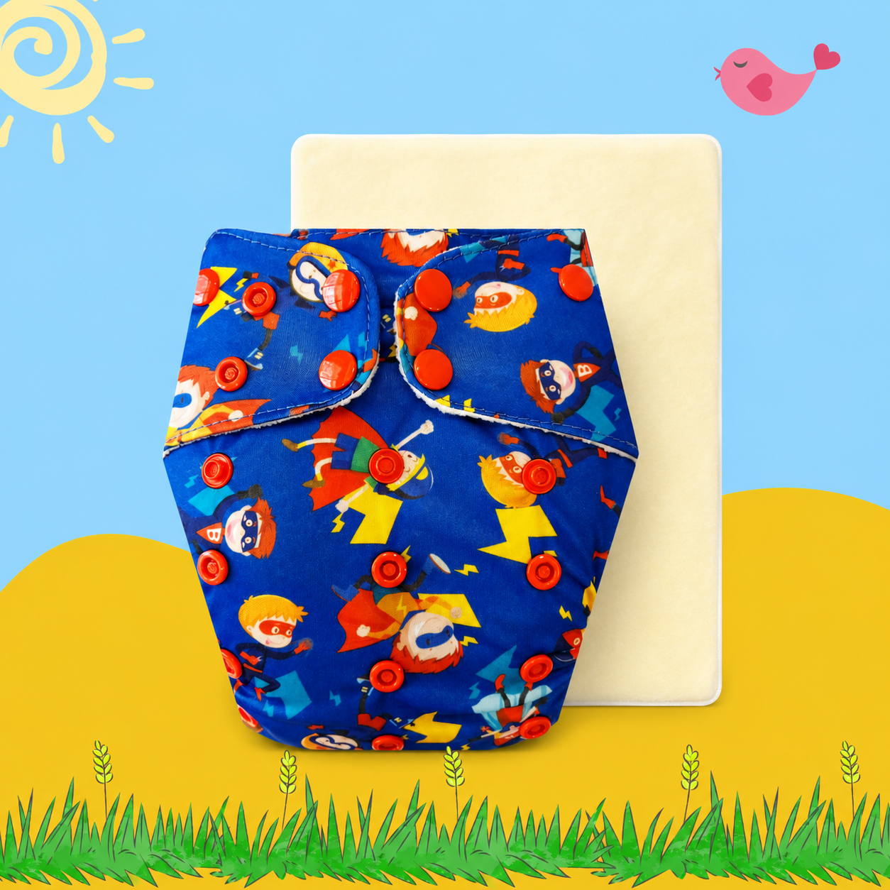 PowerHero Cloth Diaper with Magical Soaker Insert