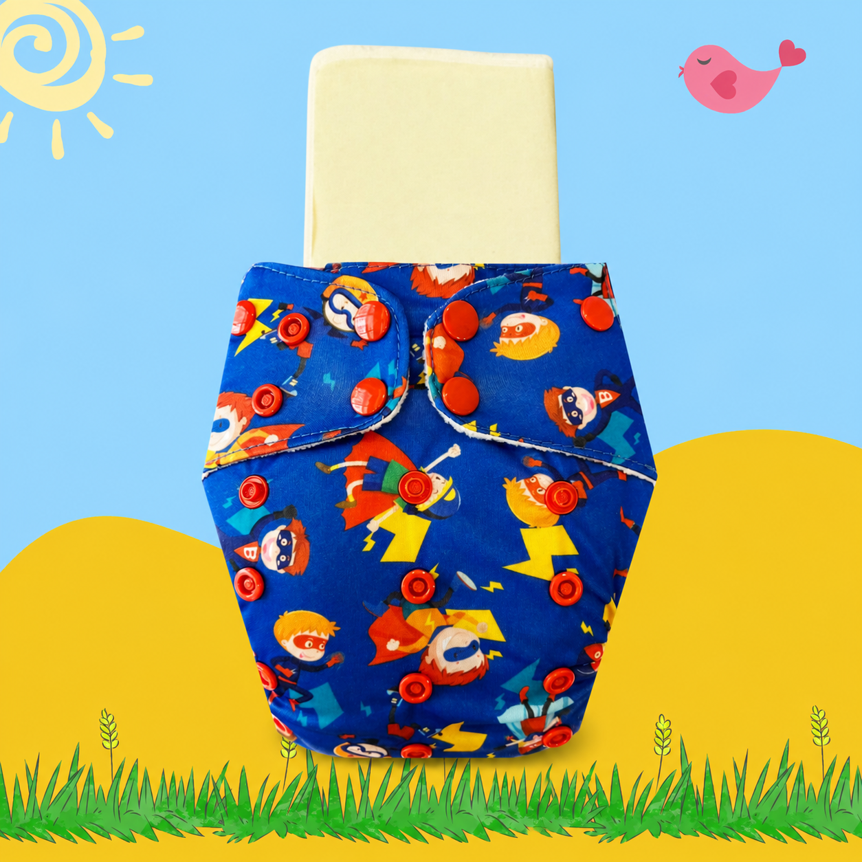 PowerHero Cloth Diaper with Magical Soaker Insert