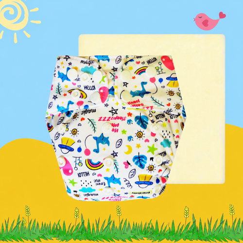 DreamDoodle Cloth Diaper with Magical Soaker Insert