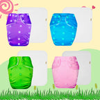 Solid Colors Cloth Diaper Packs With Large White Insert