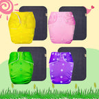 Solid Colors Cloth Diaper Packs With Large Black Insert