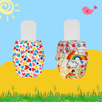 Printed Cloth Diaper Packs With Small White Inserts