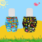 Printed Cloth Diaper Packs With Small White Inserts