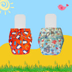 Printed Cloth Diaper Packs With Small White Inserts