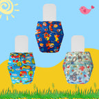 Printed Cloth Diaper Packs With Small White Inserts