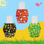 Printed Cloth Diaper Packs With Small White Inserts
