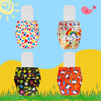 Printed Cloth Diaper Packs With Small White Inserts