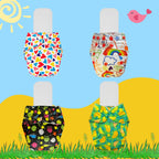 Printed Cloth Diaper Packs With Small White Inserts