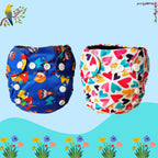 Printed Newborn Cloth Diaper with Built-in Insert