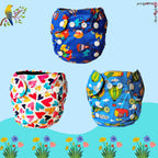 Printed Newborn Cloth Diaper with Built-in Insert