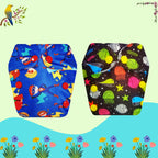Printed Newborn Cloth Diaper with Built-in Insert