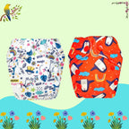 Printed Newborn Cloth Diaper with Built-in Insert