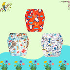 Printed Newborn Cloth Diaper with Built-in Insert