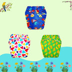Printed Newborn Cloth Diaper with Built-in Insert