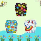 Printed Newborn Cloth Diaper with Built-in Insert