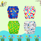 Printed Newborn Cloth Diaper with Built-in Insert