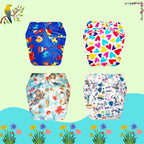 Printed Newborn Cloth Diaper with Built-in Insert