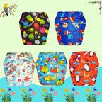 Printed Newborn Cloth Diaper with Built-in Insert