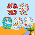 Printed Newborn Cloth Diaper with Built-in Insert