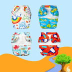 Printed Newborn Cloth Diaper with Built-in Insert