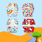 Printed Newborn Cloth Diaper with Built-in Insert