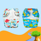 Printed Newborn Cloth Diaper with Built-in Insert