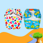 Printed Newborn Cloth Diaper with Built-in Insert